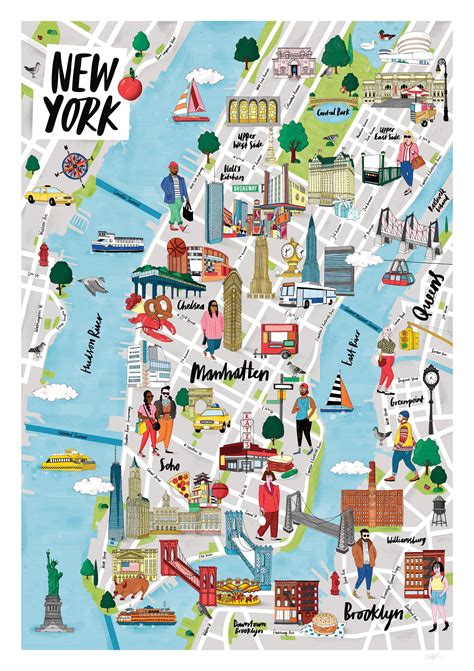 Cartoon Map Of New York HighRes Vector Graphic Getty Images