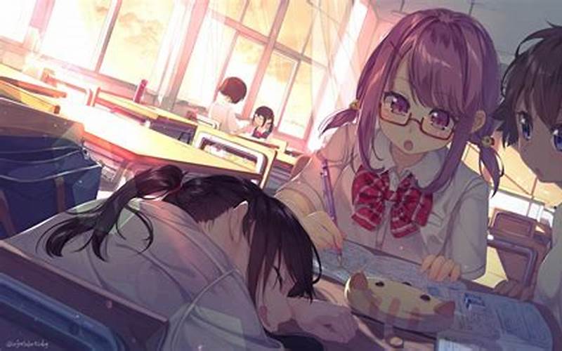Anime Boy And Girl Studying
