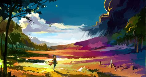 Anime Landscape Wallpaper Colorful