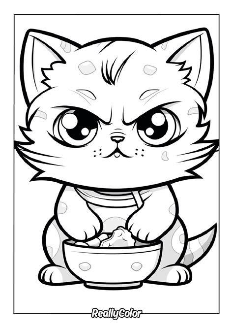 Anime Cats Coloring Pages