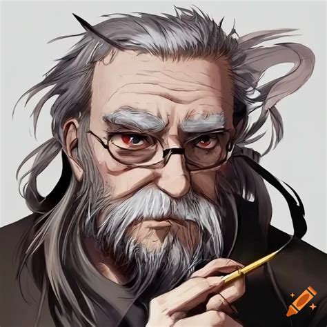 Anime Old Man With Long Beard