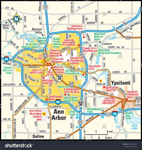 Large detailed map of Ann Arbor
