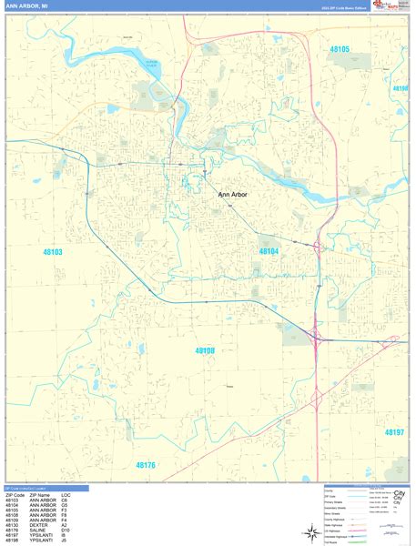Ann Arbor Michigan Zip Code Map