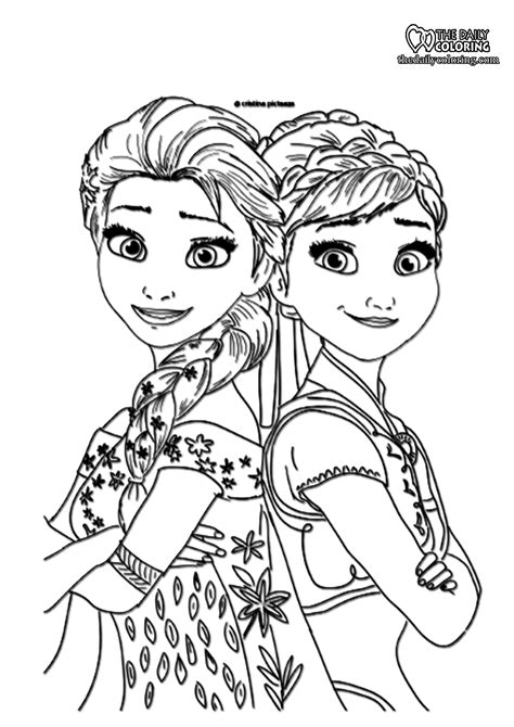 Anna And Elsa Coloring Pages Printable