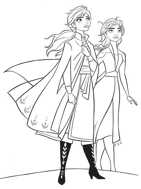 Anna Elsa Frozen Coloring Pages