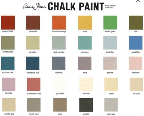 Annie Sloan Paint Color Chart
