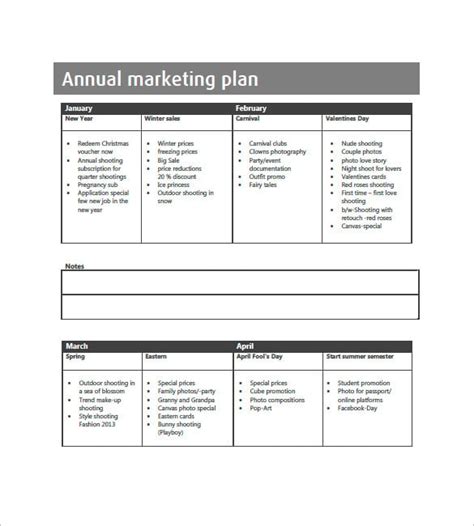 Annual Marketing Plan Template 6+ Free Word, PDF Documents Download