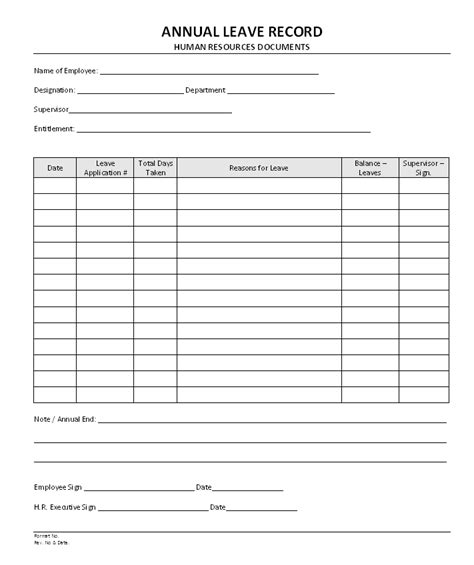 Annual Leave Staff Template Record / Free Leave Tracker For Google
