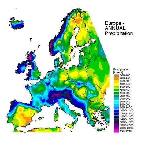Average annual precipitation in Europe [550×550] MapPorn