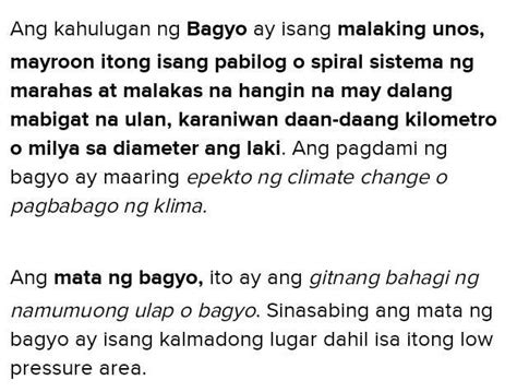 Ano Ang Isang Bagyo Brainly
