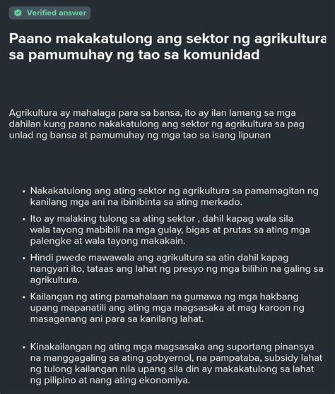 Ano Ang Mga Bumubuo Sa Sektor Ng Agrikultura