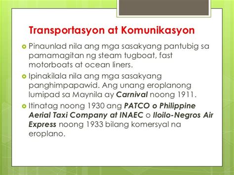 Ano Ang Mga Pinaunlad Ng Mga Amerikano Sa Maynila