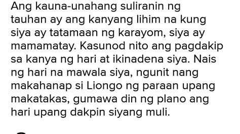 Ano Ang Suliranin Ng Tauhan Sa Liongo