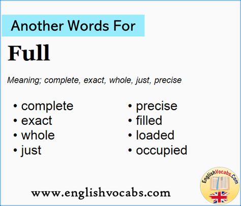 Another word for Full, What is another word Full - English Vocabs