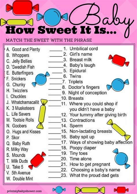 Answer Key 75 Printable Baby Shower Games With Answers