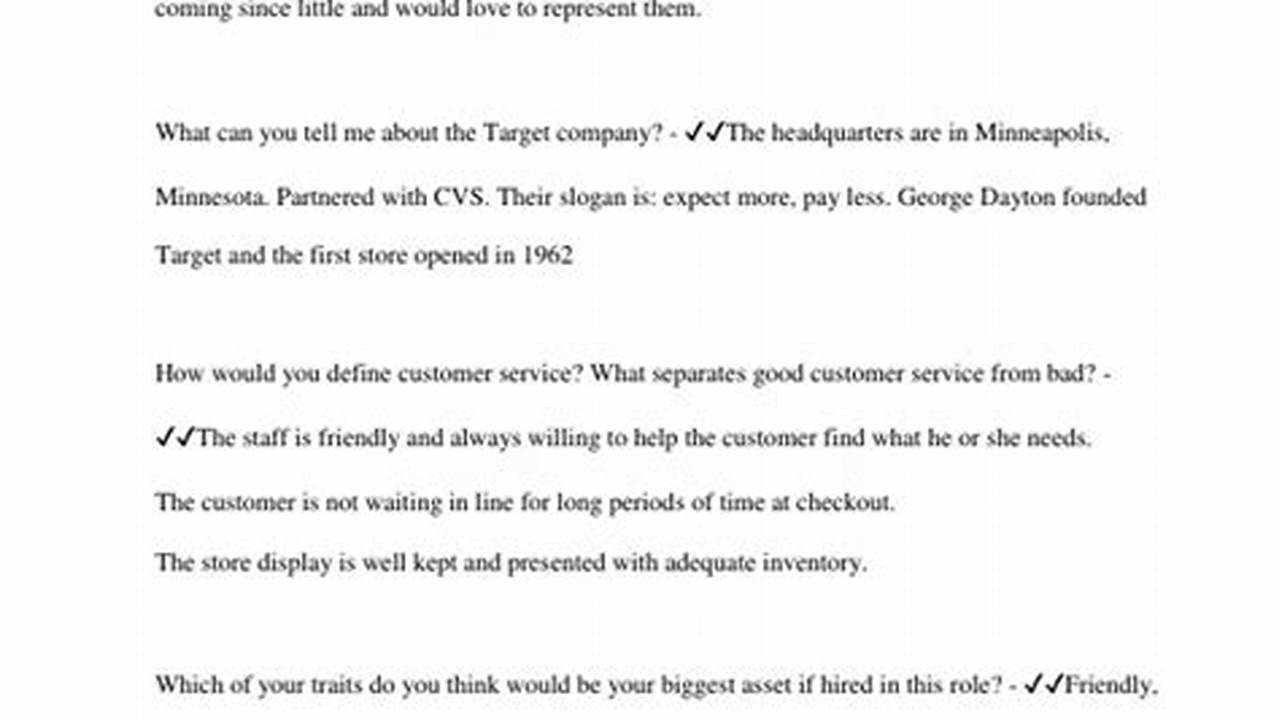 Answers To Target Interview Questions 2024 Answers
