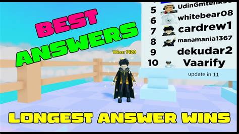 Answers For Roblox Longest Answer Wins (2023) - Attract Mode