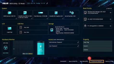 Tampilan Antarmuka Dasar BIOS ASUS