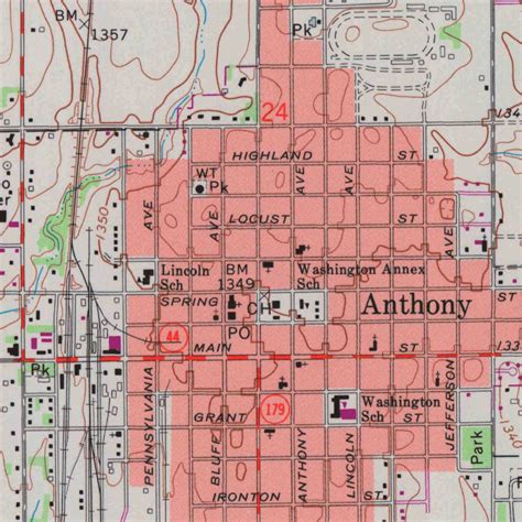 Aerial Photography Map of Anthony, KS Kansas