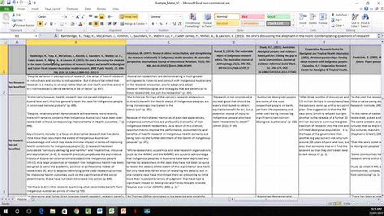 Anthropological, Excel Templates