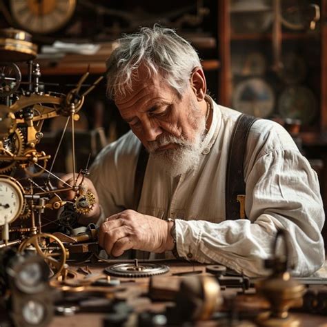 Clockmaker Working on a Clock