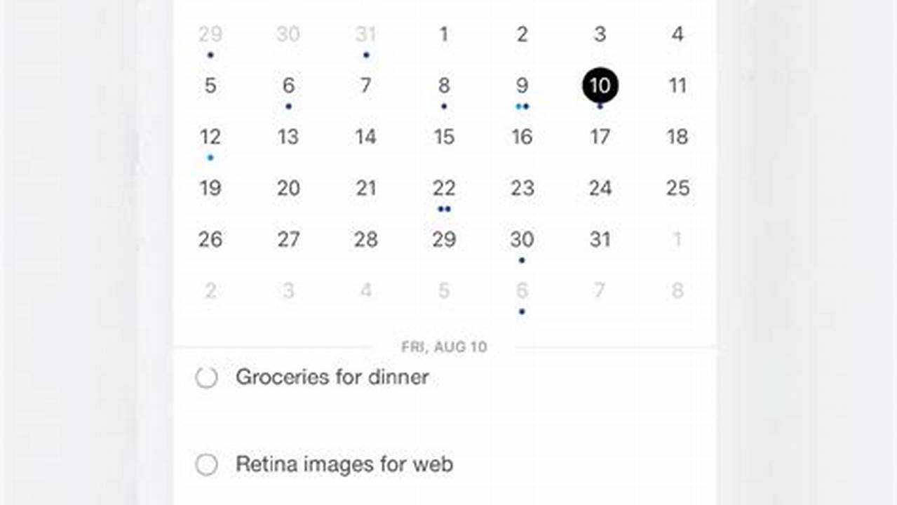 Any.Do Calendar Month View