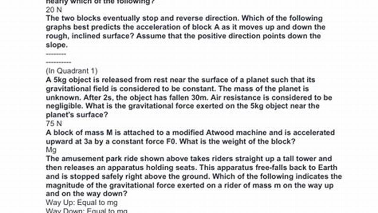 Ap Physics 1 2024 Mcq Answers