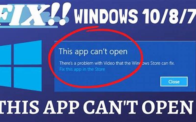 Apa Itu This App Cant Open Windows