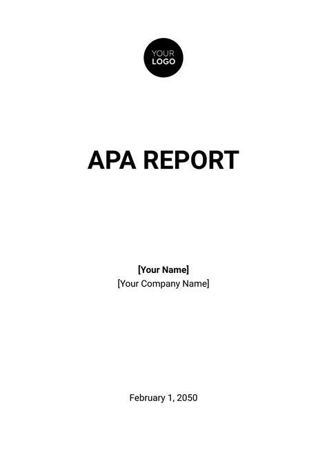 Apa Format Report Template