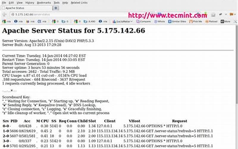 Apache Server Status Page Screenshot