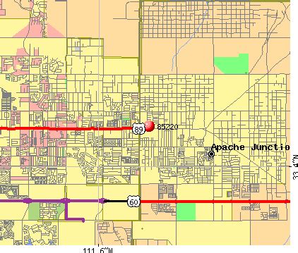Apache Junction AZ Zip Code Map