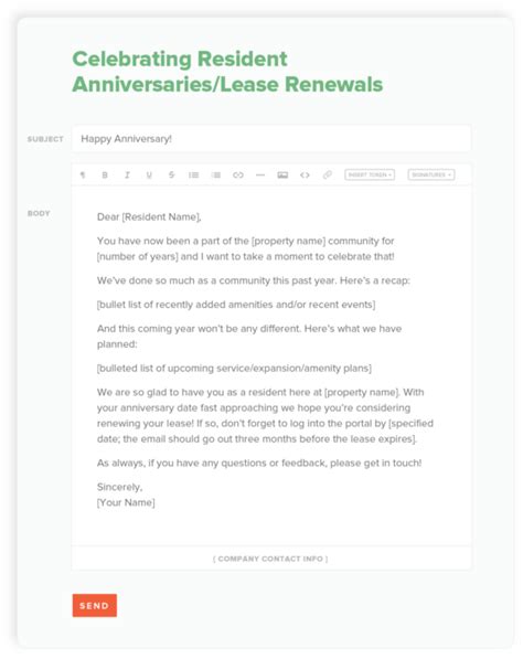 Apartment Leasing Email Template