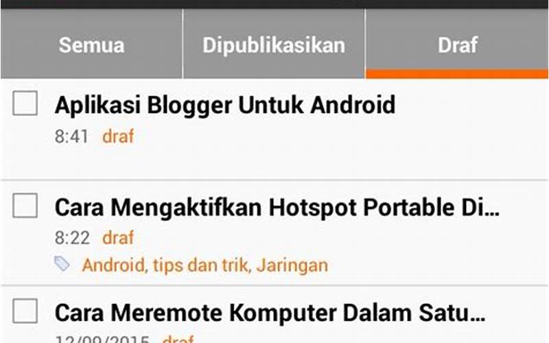 Aplikasi Blogger Untuk Android
