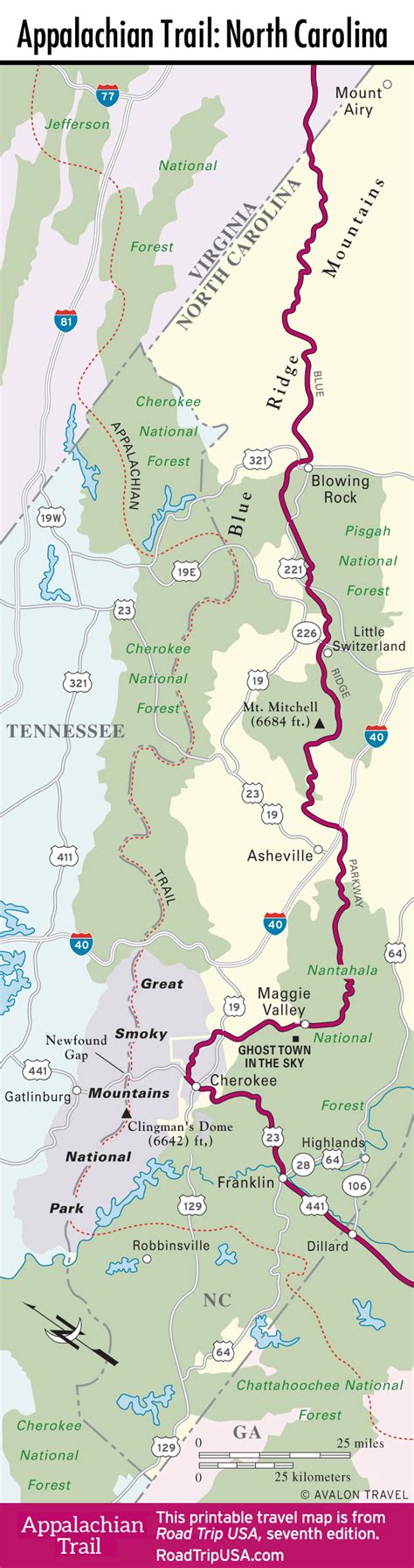 APPALACHIAN TRAIL MAP NORTH CAROLINA