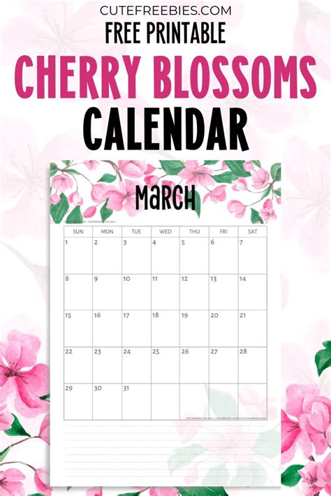 Apple Blossom Calendar