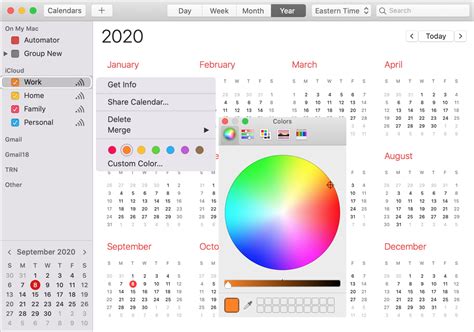 Apple Calendar Color Palette