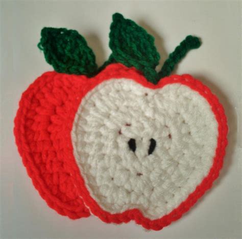 Apple Crochet Coaster