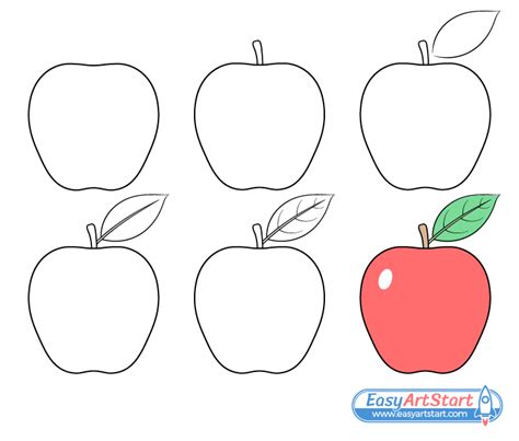 Apple Leaves Drawing Step-by-Step Guide