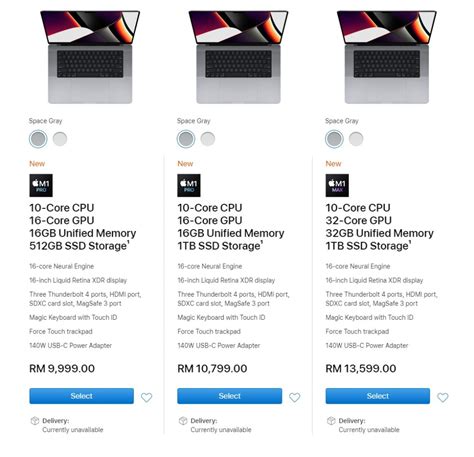 Apple MacBook Pro pricing and configuration