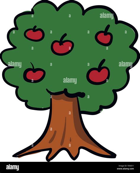 Apple Tree Drawing With Color