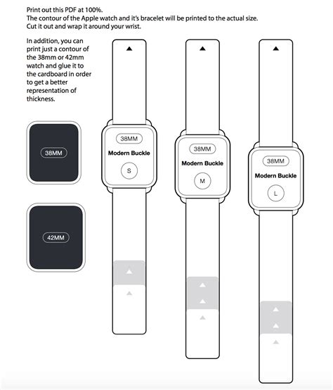 Apple Watch Printable Size Guide