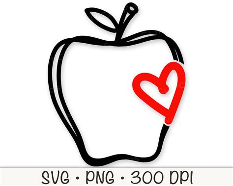 Enchant your Designs with Apple-licious Elegance: Discover the Heart-shaped Apple SVG that will Steal Your Heart Away!