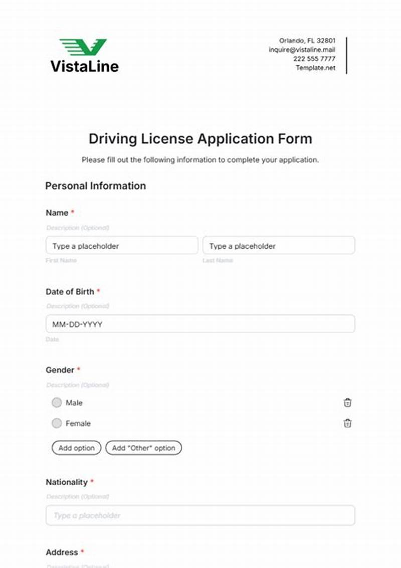 Application Form For Learning License