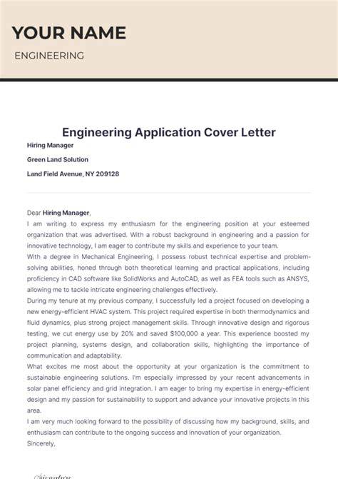 Application Letter Engineering