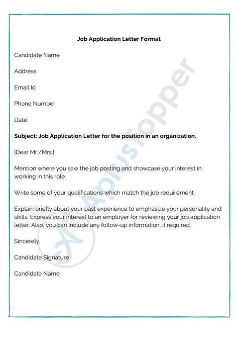 Application Letter Job Format
