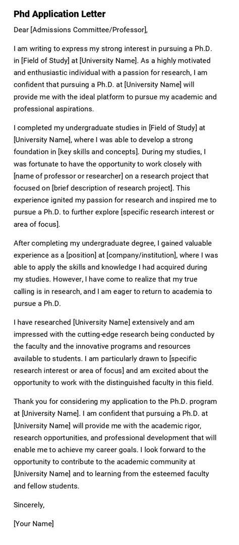 Application Letter Phd