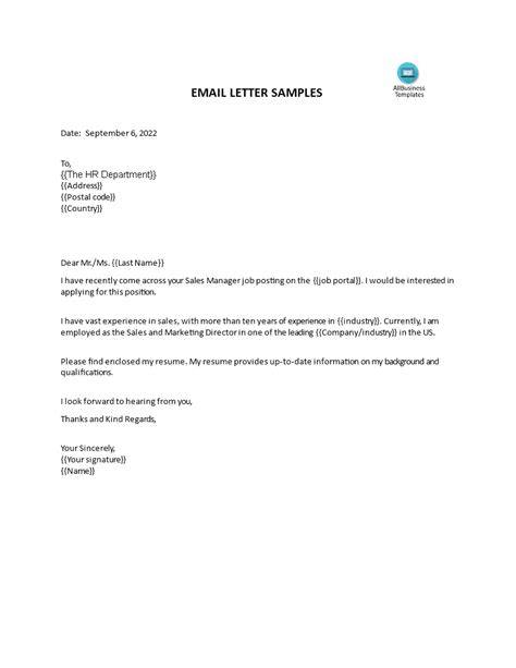 Application Letter Via Email