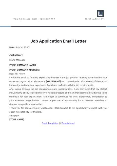 Application Letter Via Email Format
