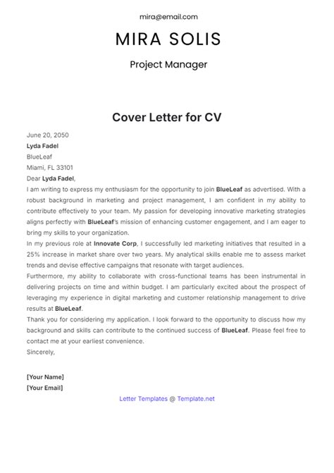 Application Letter With Cv