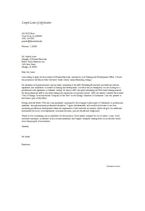 Application Letter With Thru